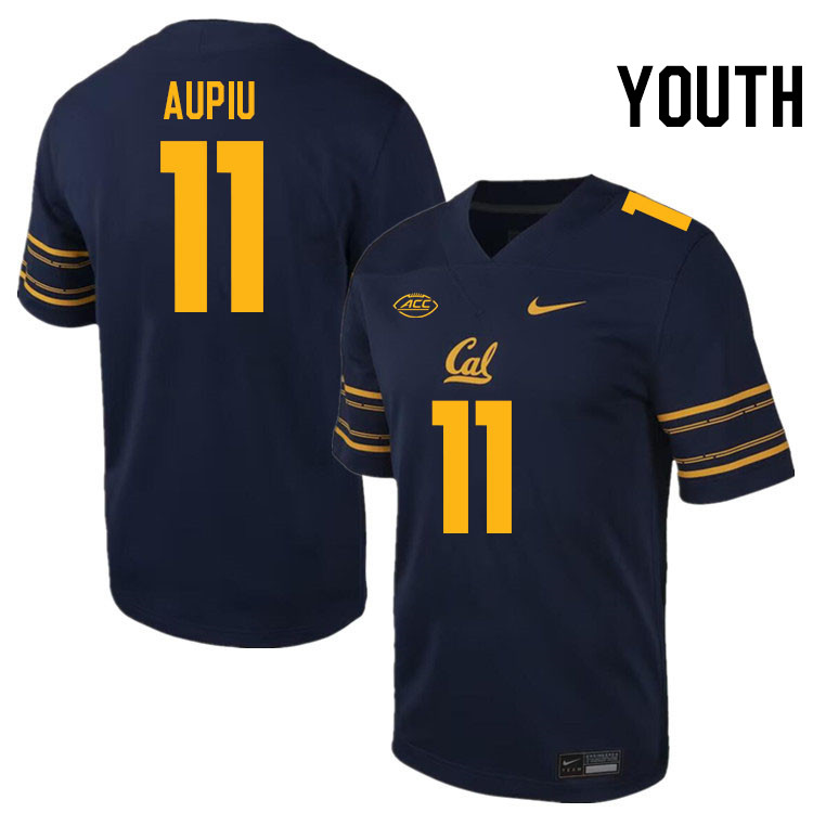 Youth #11 Dayday Aupiu California Golden Bears ACC Conference College Football Jerseys Stitched Sale